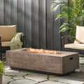 Lightweight Concrete Outdoor 50,000 BTU Rectangular Fire Pit T790109
