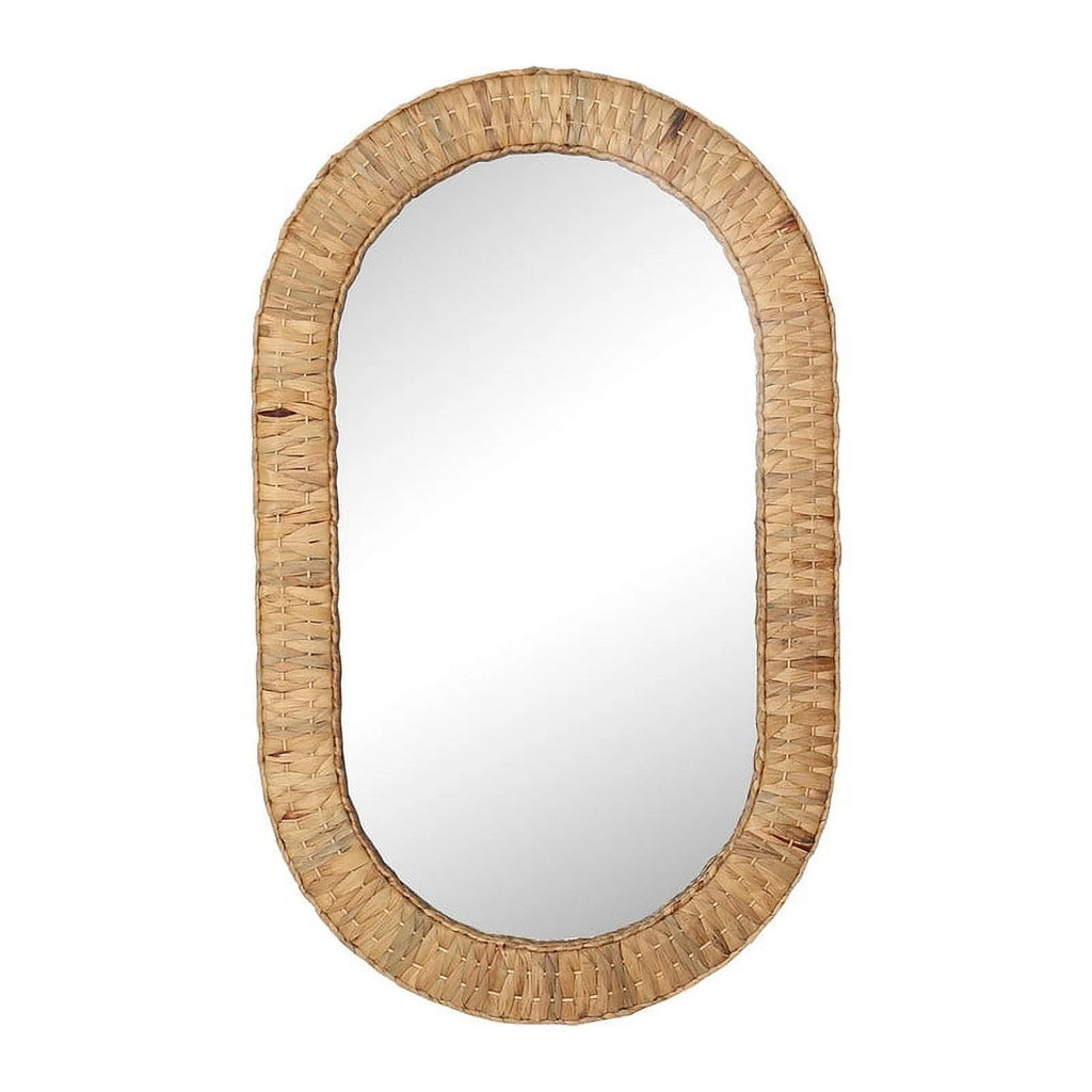Oval Rattan Woven Wall Mirror U970739