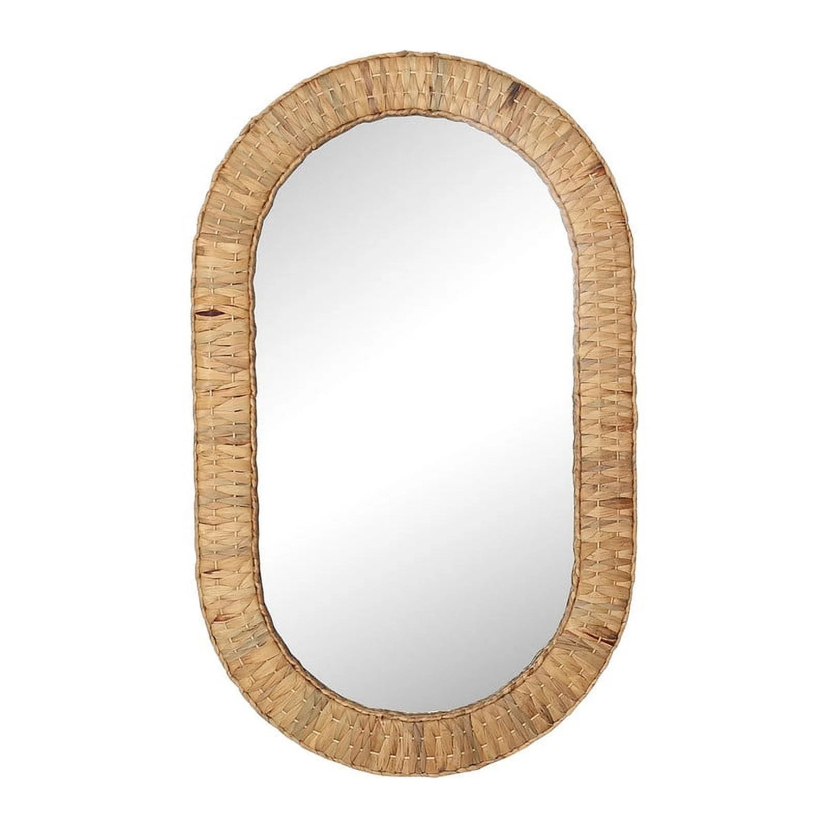 Oval Rattan Woven Wall Mirror U970739