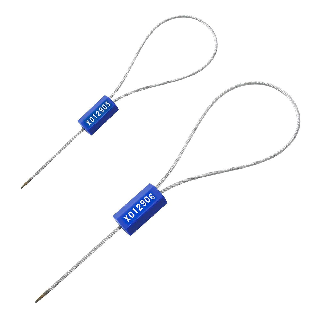100PCS Steel Security Cable Seals Numbered Tamper Proof Tags 320mm Blue Pack of 2 L8472