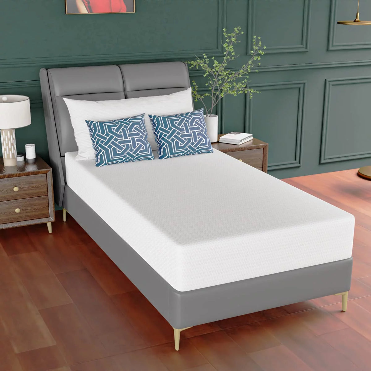 10 Inch Green Tea Memory Foam Twin Mattress C81283
