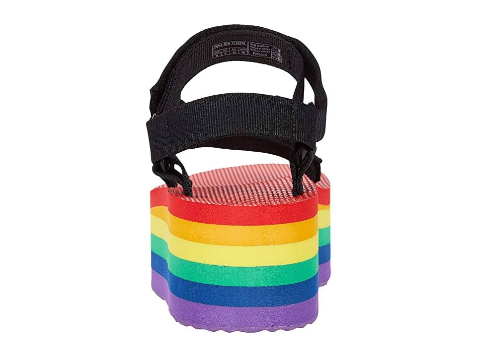 Rainbow-Black Flatform Sandals K28429