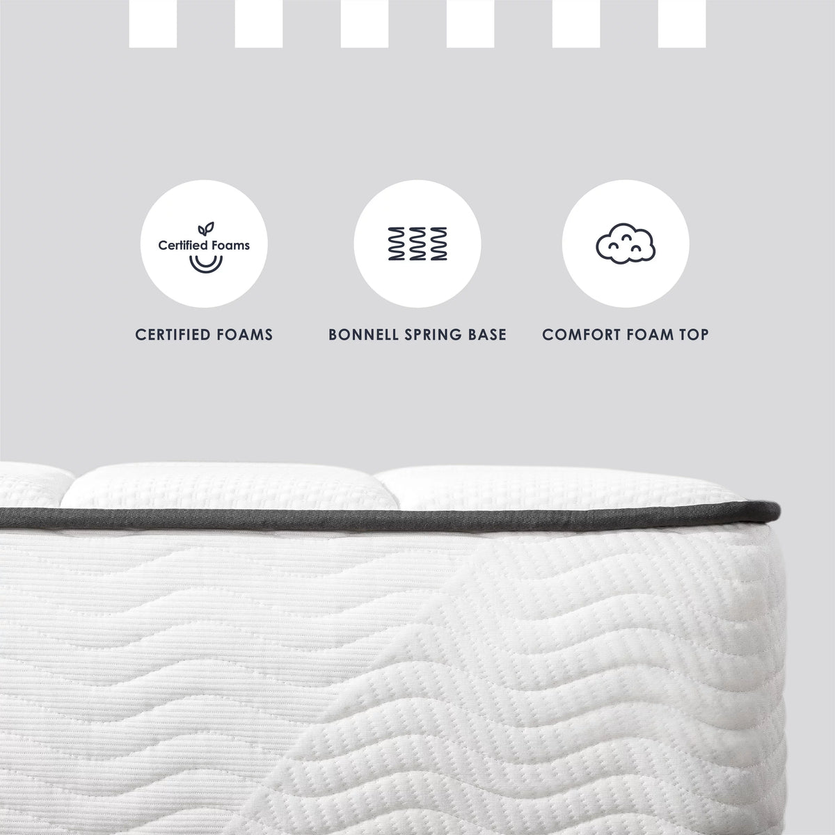 6 Bonnell Spring Mattress with Comfort Foam Top, Twin A11074