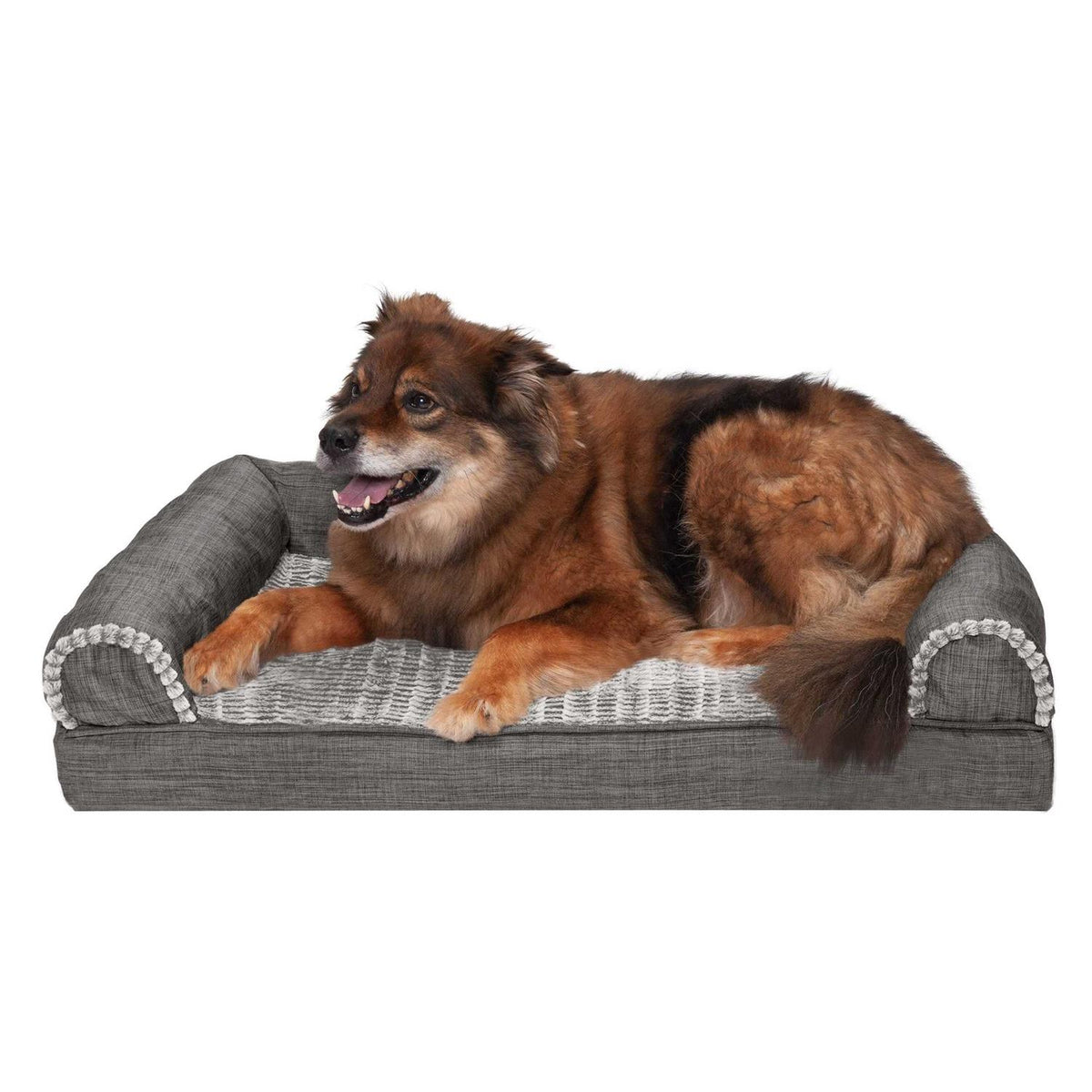 Luxe Fur & Performance Linen Sofa Bed Z875123