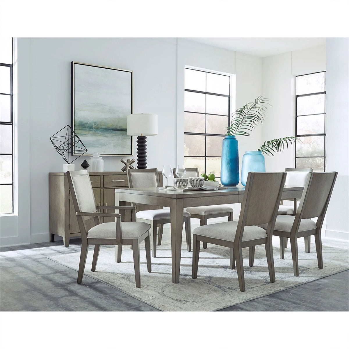 Contemporary Wood Dining Table in Dove Gray P213