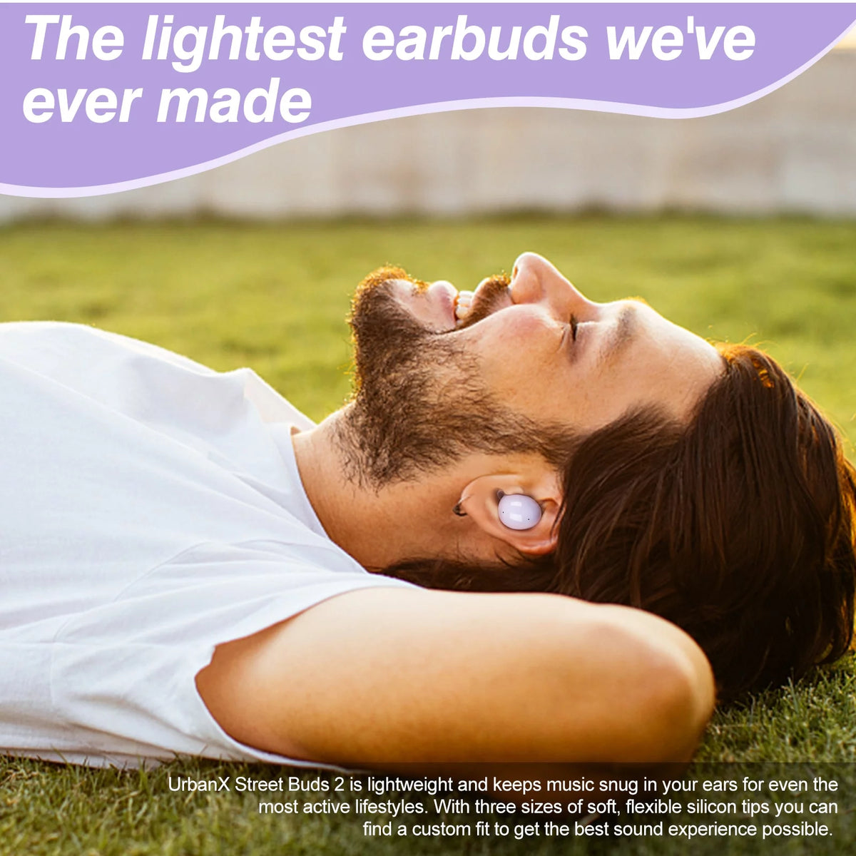 Truly Wireless Bluetooth Headphones with Noise Isolation, Amplified Bass and Dual Dynamic Microphone - Purple N35471
