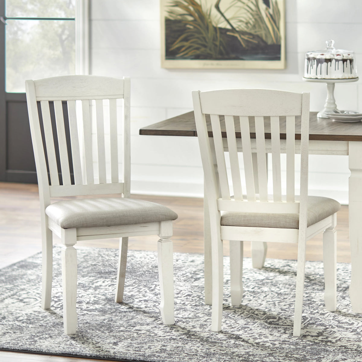 50 x 36 x 30 Walnut Antique White Square Dining Table T6464