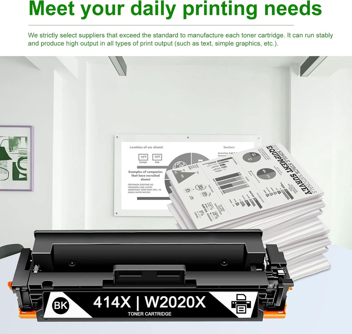 2-Pack Black High Yield 414X Toner Cartridge for HP Color Pro Printers T9377